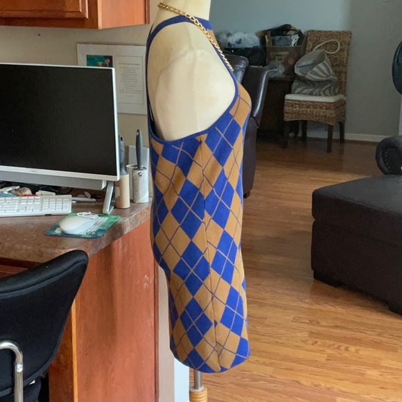 NWOT URBAN OUTFITTERS Blue & Brown Argyle Mini Knit in Size M - Picture 5 of 11
